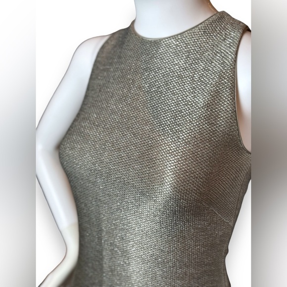 Akris Structured Metallic Techno Weave Sheath Dress - Picture 3 of 13